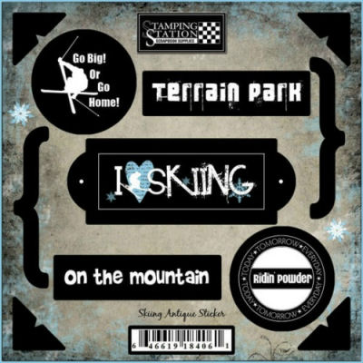 Stamping Station - Skiing Antique Stickers